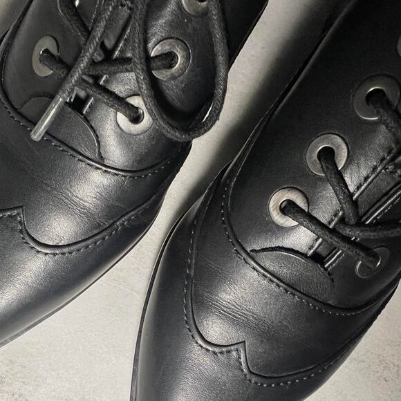 Carolinna Espinosa Black Leather Chunky Oxford Shoes 6.5M Grunge Academia - Picture 4 of 8